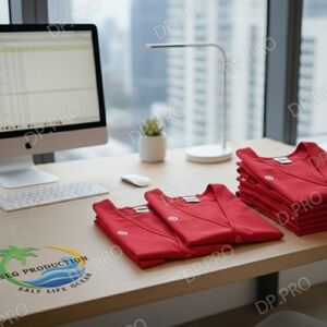 Red Vest BUTTON , Red employee vest, red vest